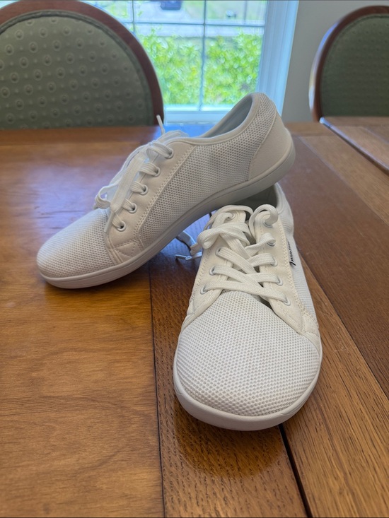 WideStep Shoes - WideStep - White Barefoot Mesh Lace-Up Sneakers